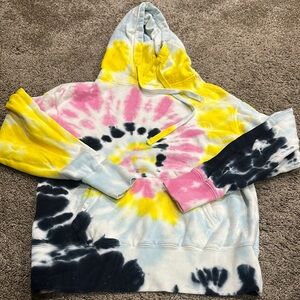 Ivory Ella Yellow and Pink Tie-Dye Hoodie xxs